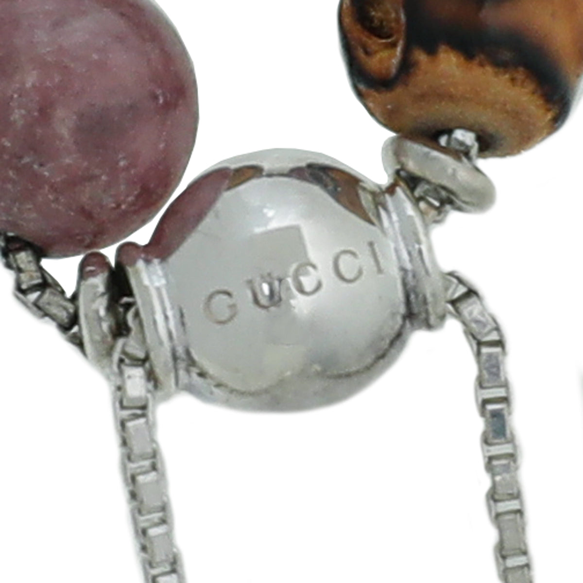 Gucci Old Pink Bamboo Stone Adjustable Bracelet