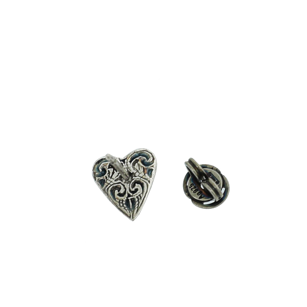 Gucci Silver Logo Heart Studs Mini Earrings