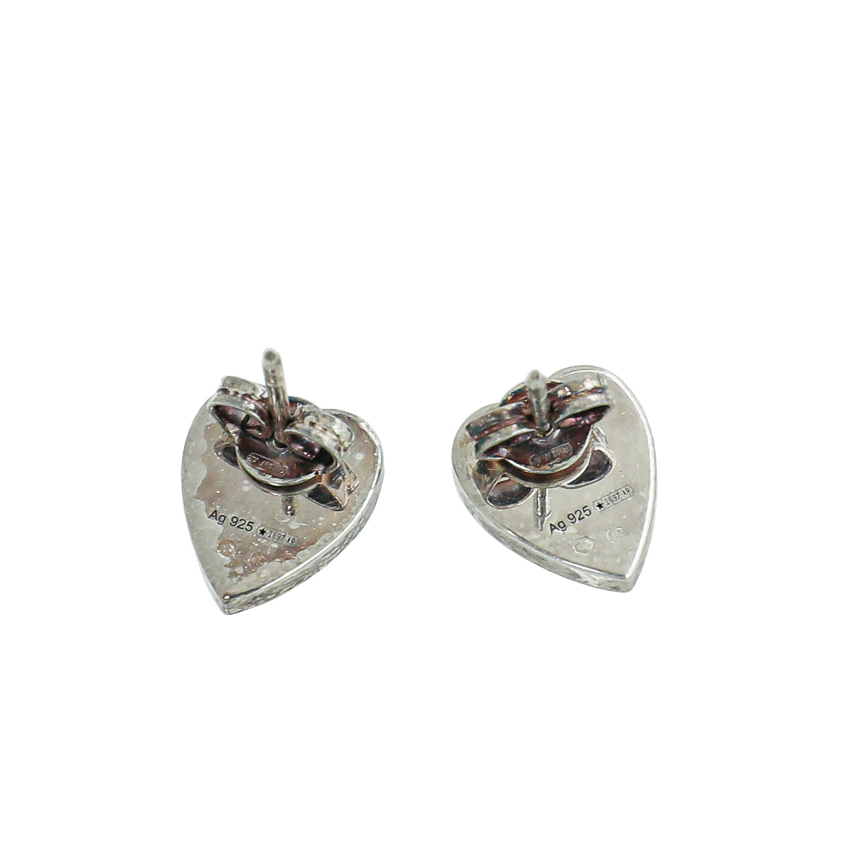 Gucci Silver Trademark Heart Earrings