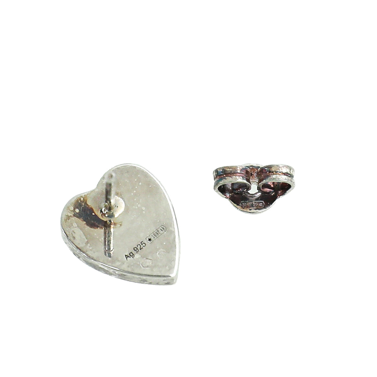 Gucci Silver Trademark Heart Earrings