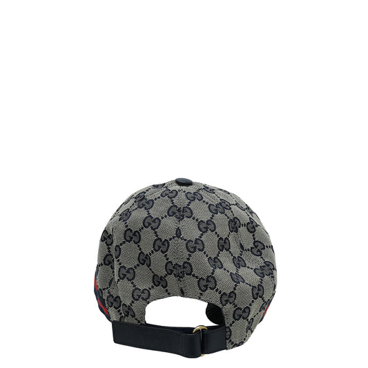 Gucci Navy Blue GG Web Large Baseball Hat