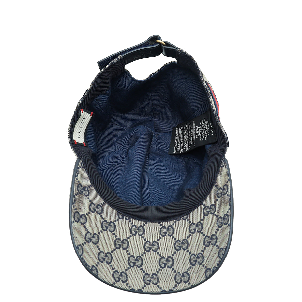 Gucci Navy Blue GG Web Large Baseball Hat