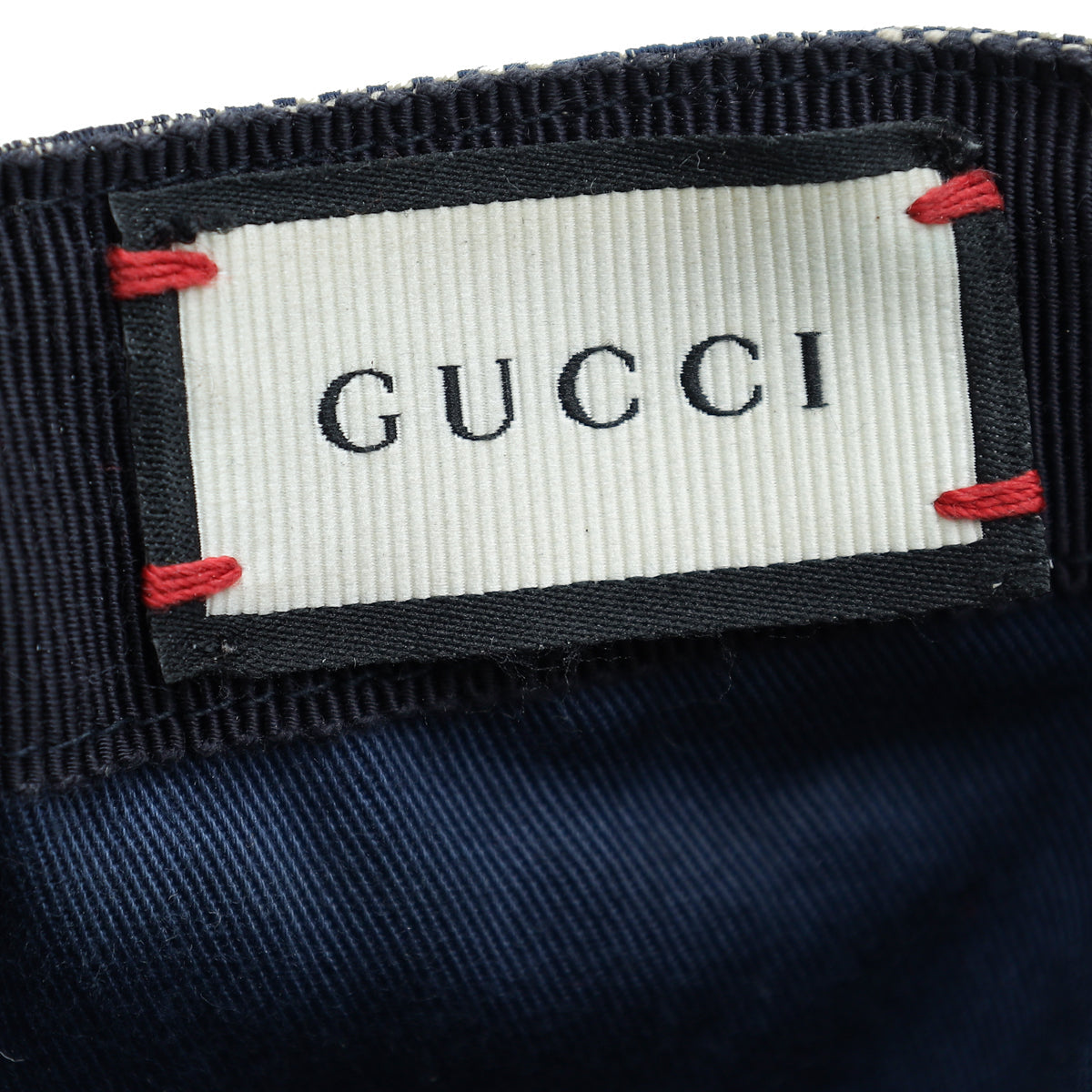 Gucci Navy Blue GG Web Large Baseball Hat