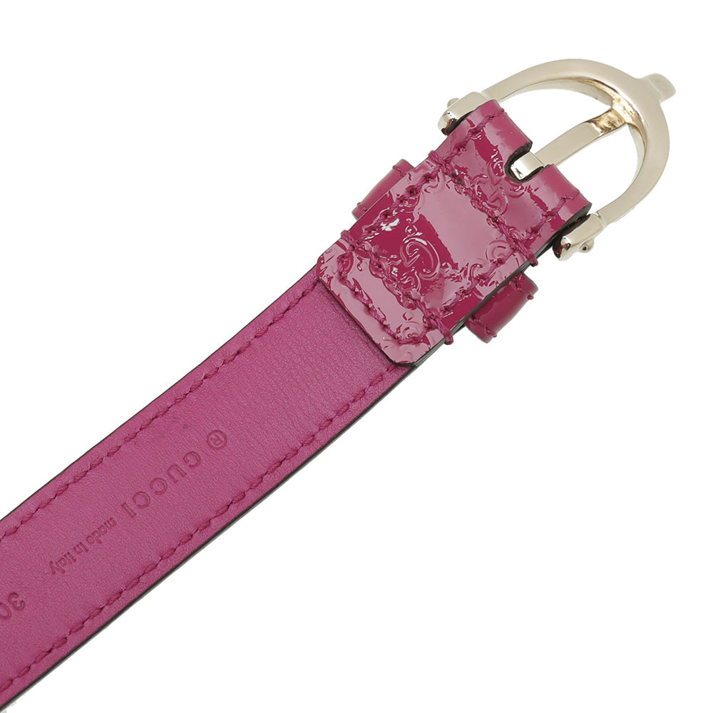 Gucci Red Violet Stirrup Buckle Belt 30