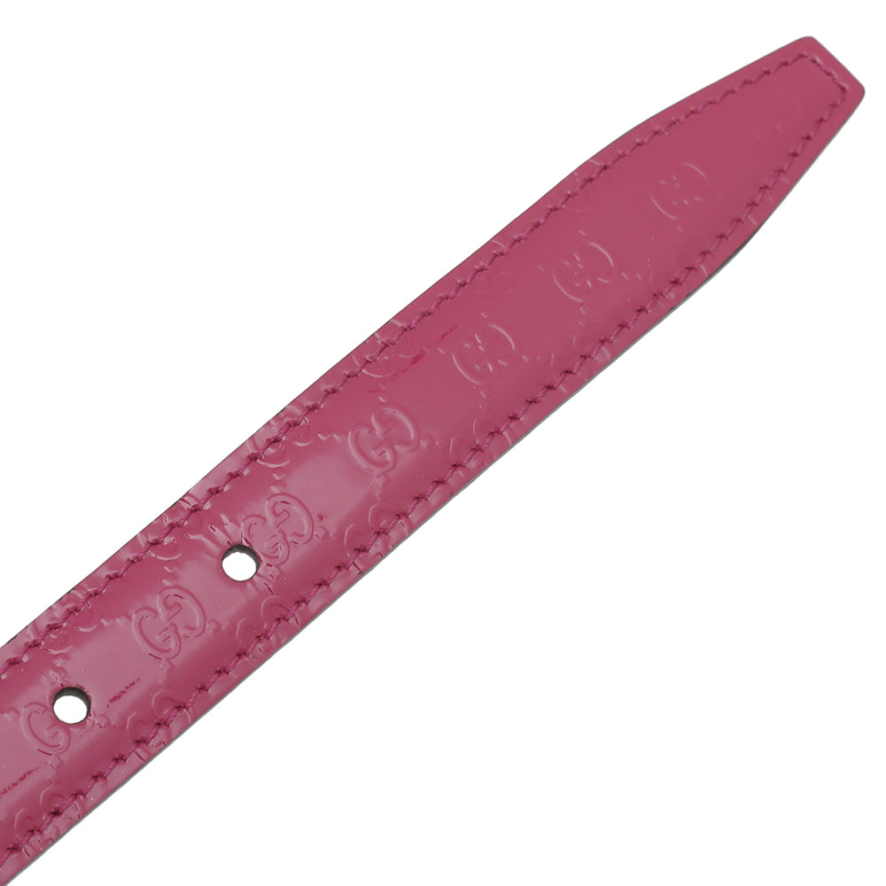 Gucci Red Violet Stirrup Buckle Belt 30
