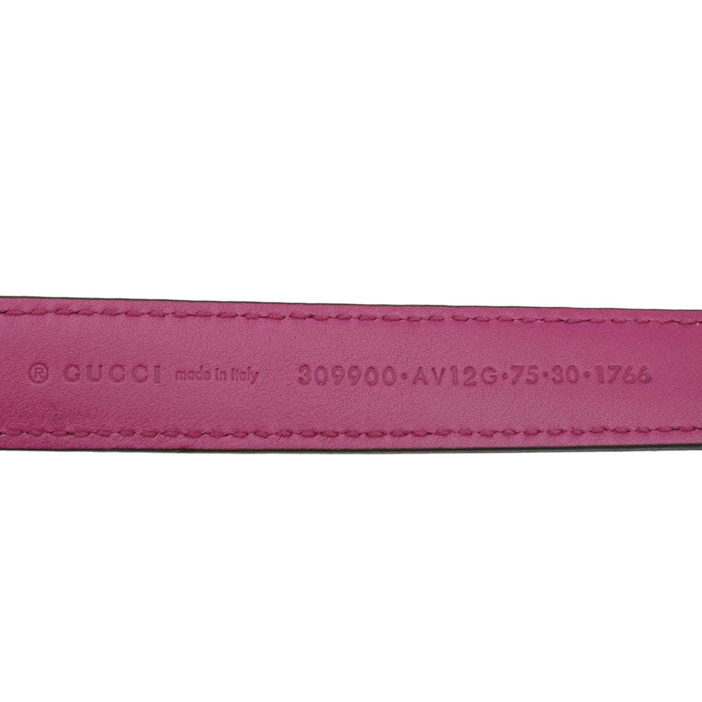 Gucci Red Violet Stirrup Buckle Belt 30