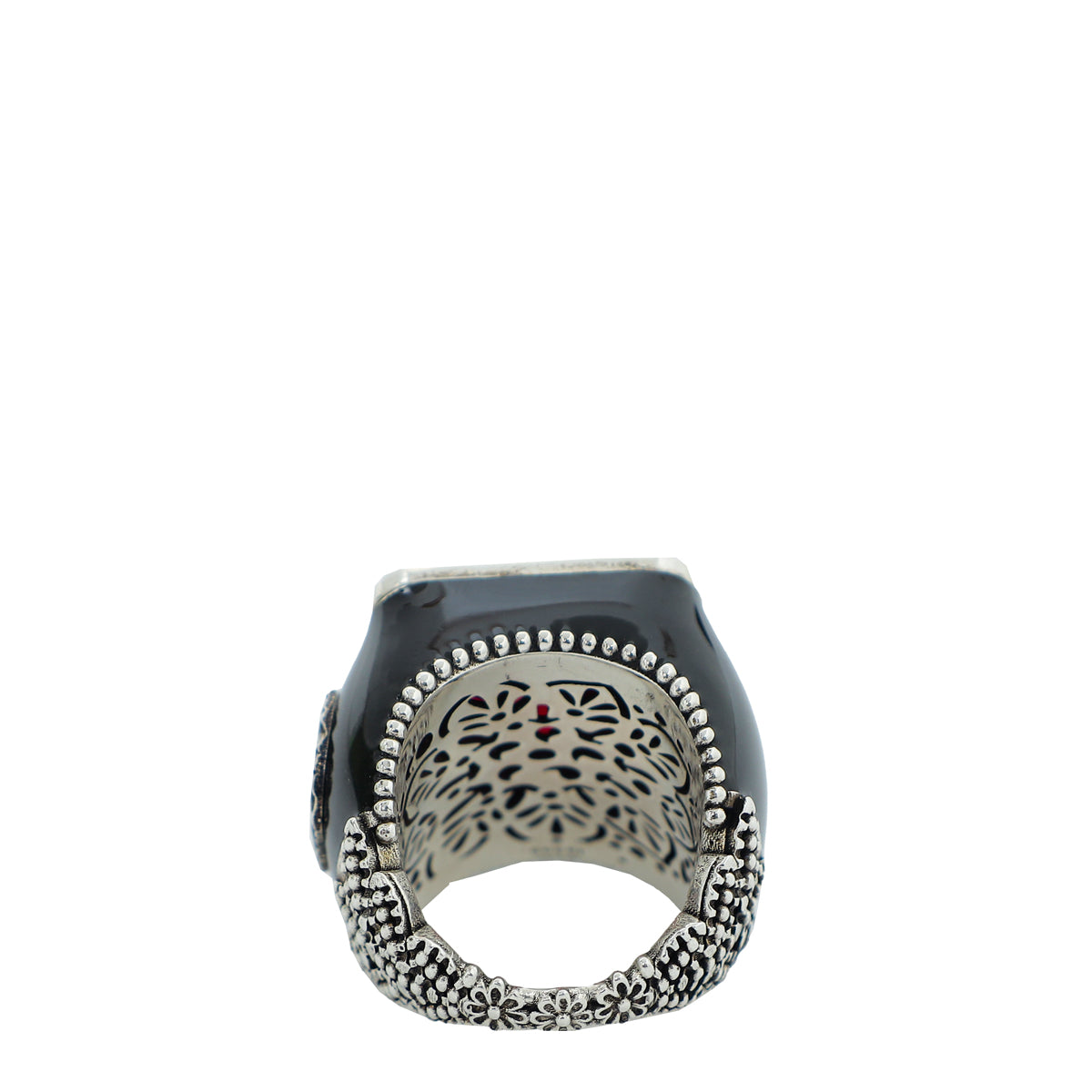 Gucci Multicolor GG Synthetic Ruby Signet Ring