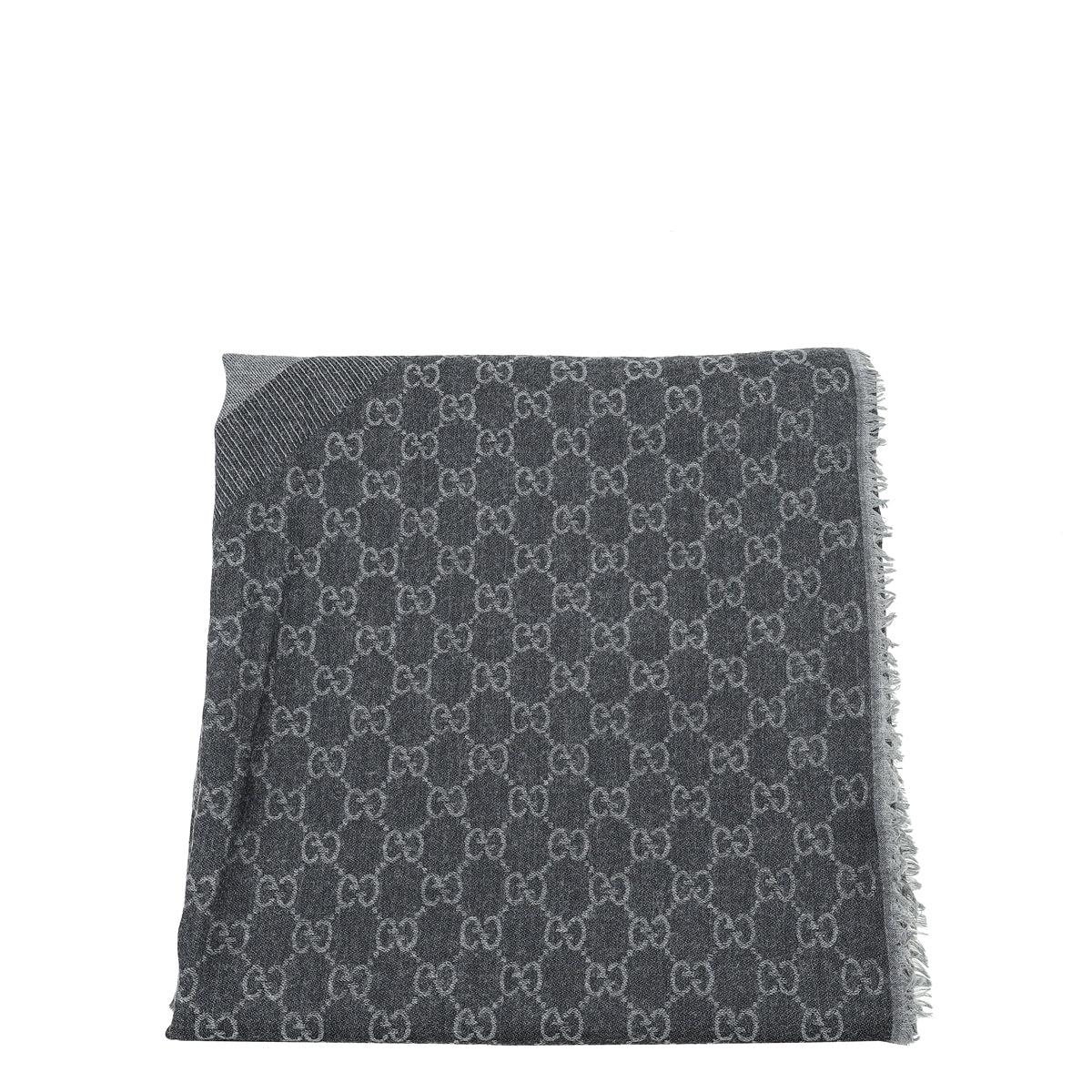 Gucci Grey GG Wool Jacquard Shawl