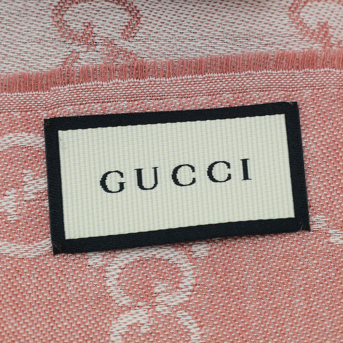 Gucci Pink GG Print Silk Wool Scarf