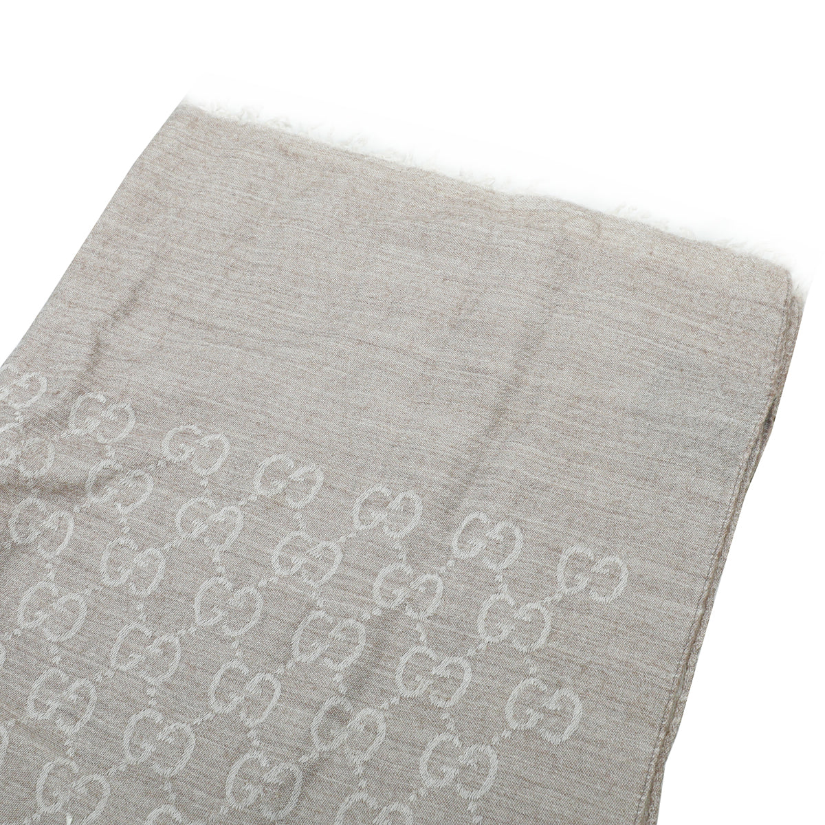 Gucci Beige GG Wool Silk Scarf