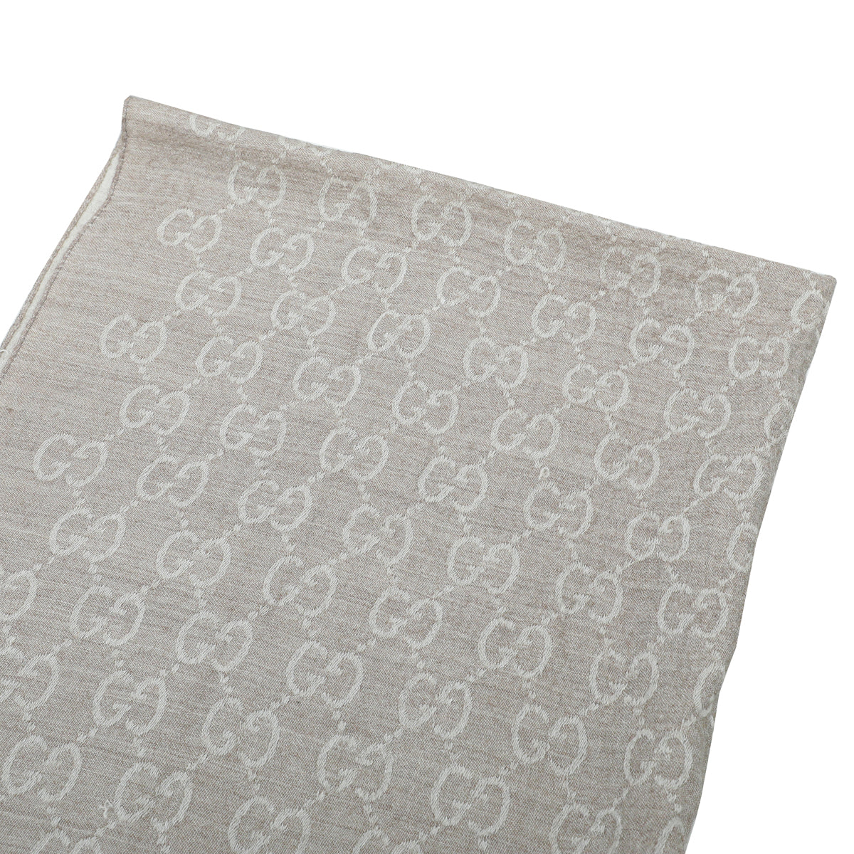 Gucci Beige GG Wool Silk Scarf