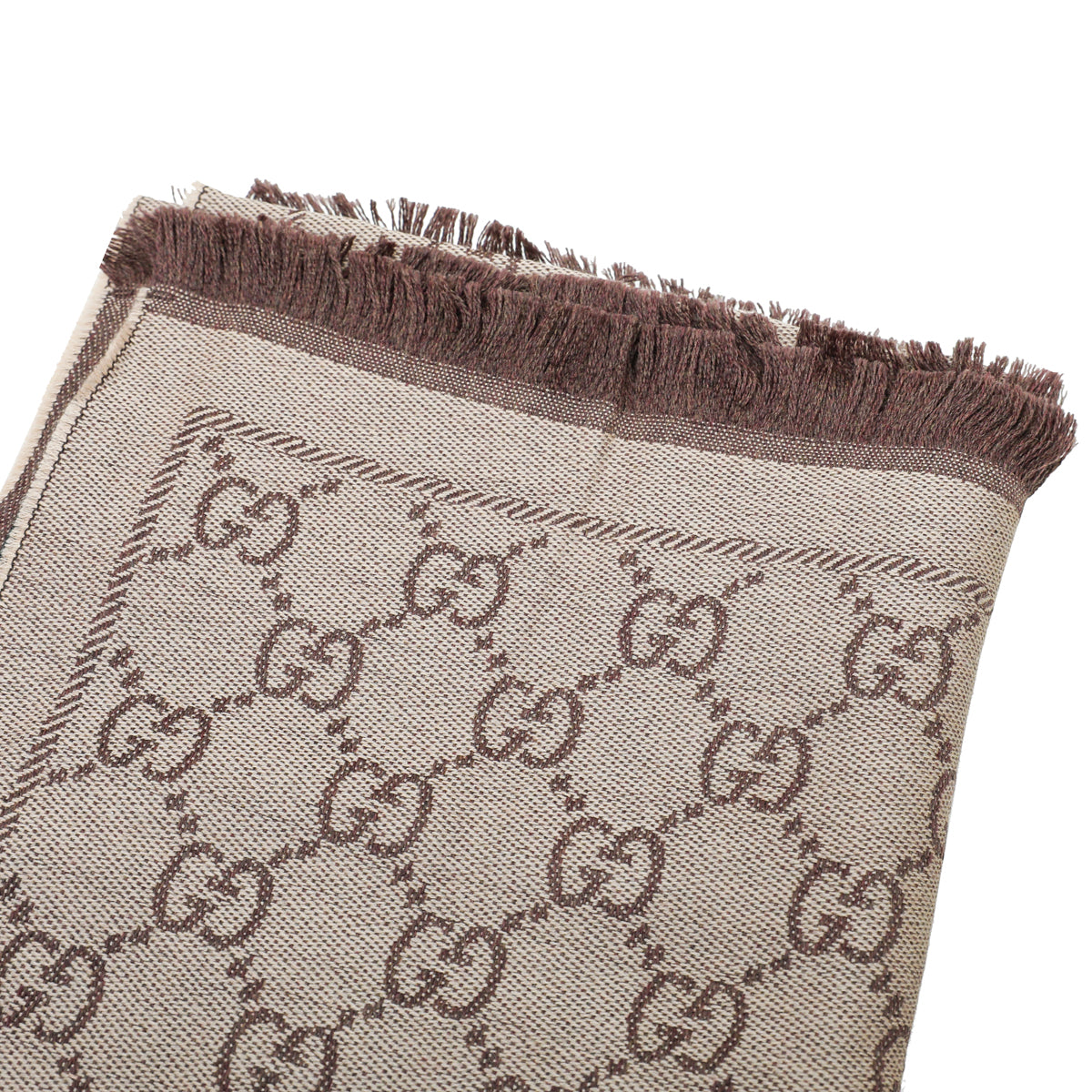 Gucci Brown GG Wool Scarf