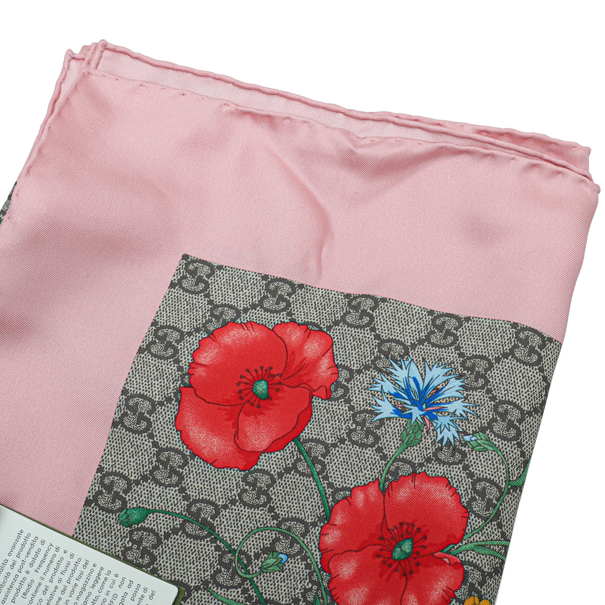 Gucci Ebony Multicolor GG Flora Print Silk Scarf