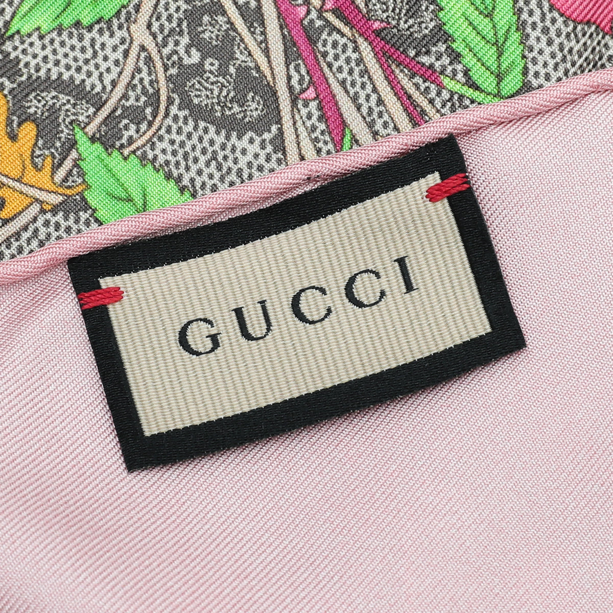Gucci Ebony Multicolor GG Flora Print Silk Scarf