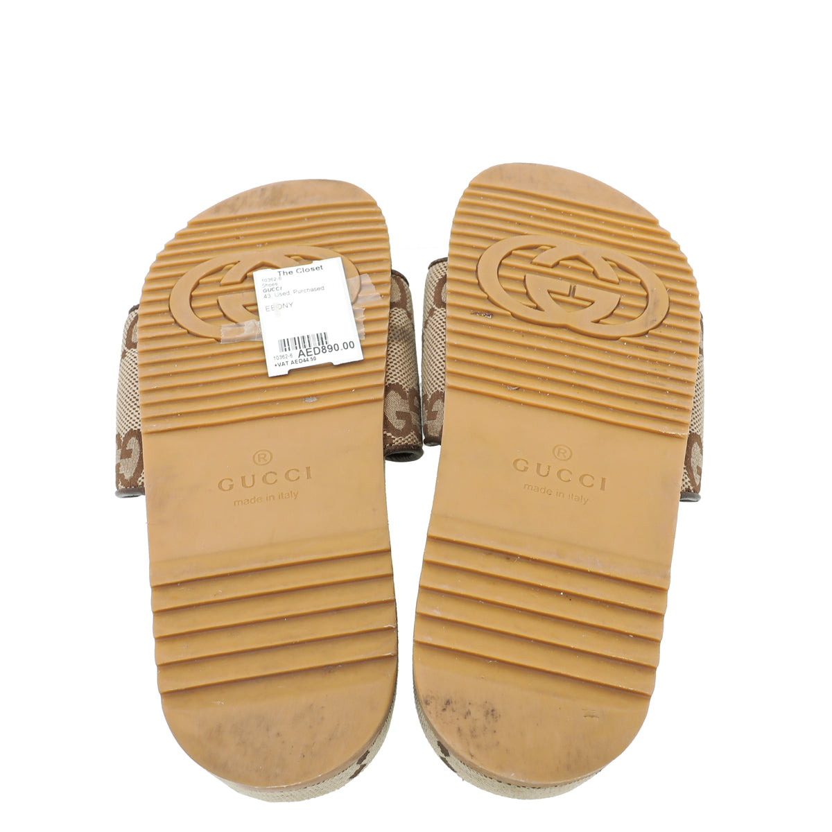 Gucci Bicolor GG Slide Maxi Sandals 9