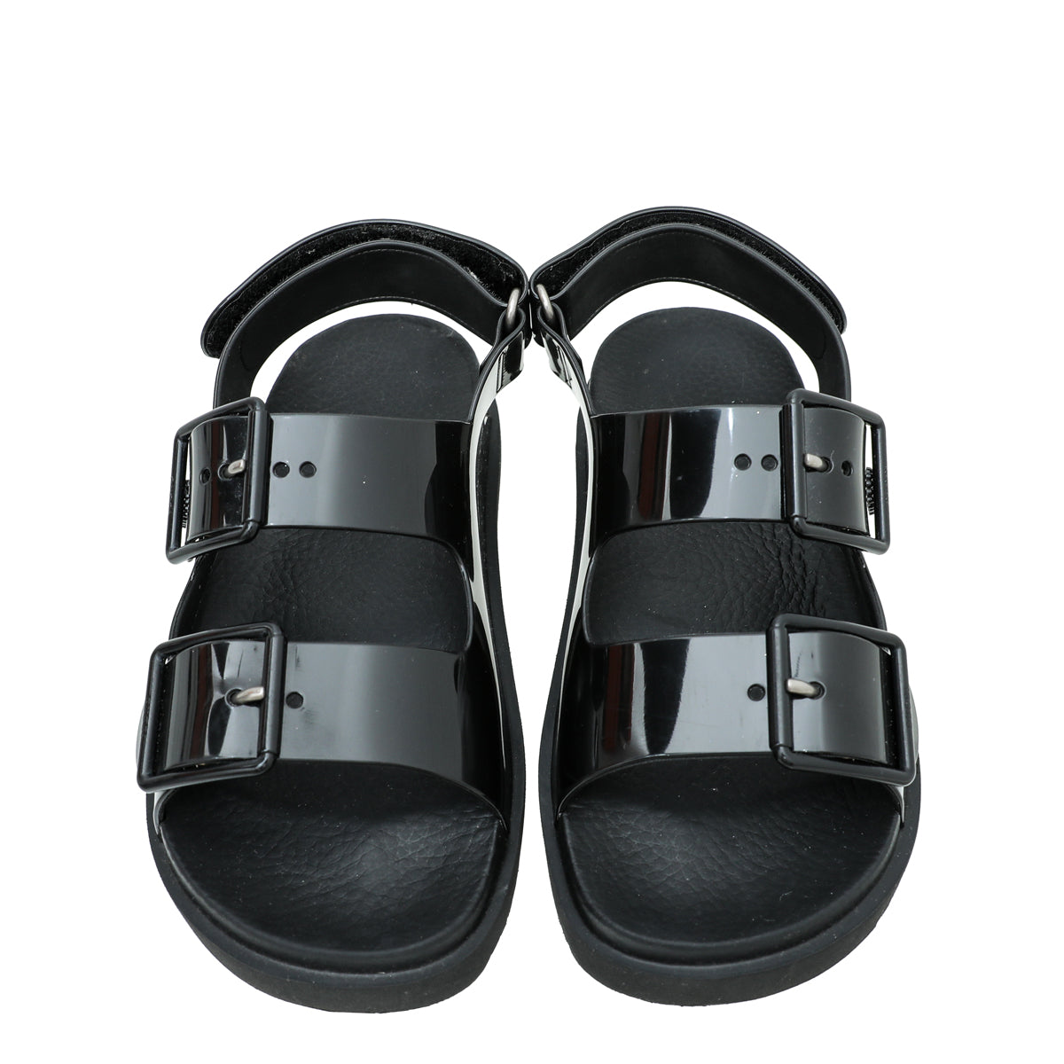 Gucci Black G Rubber Mini Double Sandal 34