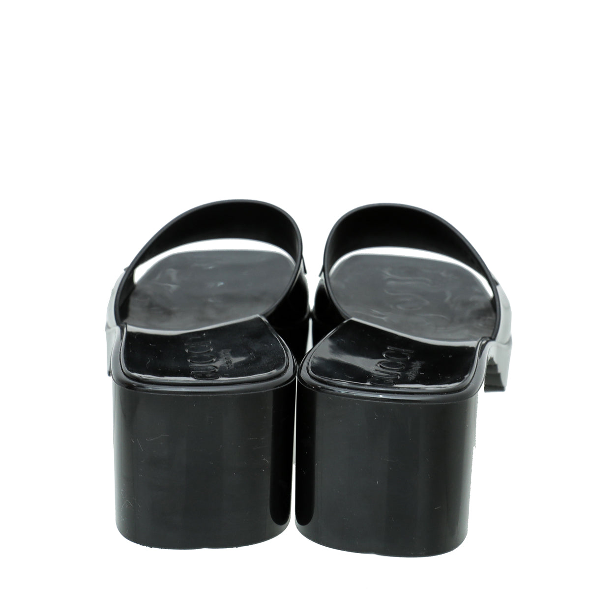 Gucci Black Logo Rubber Slide Sandal 34
