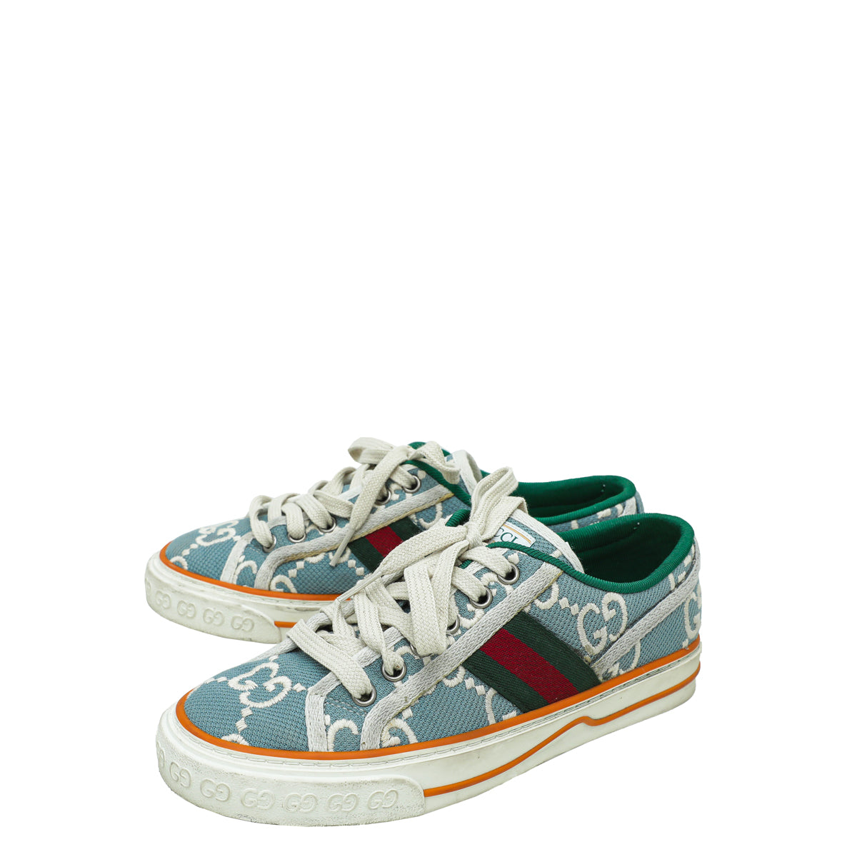 Gucci Bicolor GG Linen Fabric Tennis 1977 Sneaker 36.5