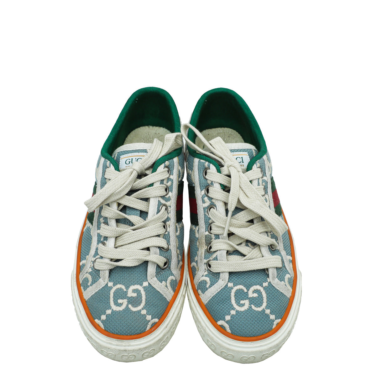 Gucci Bicolor GG Linen Fabric Tennis 1977 Sneaker 36.5