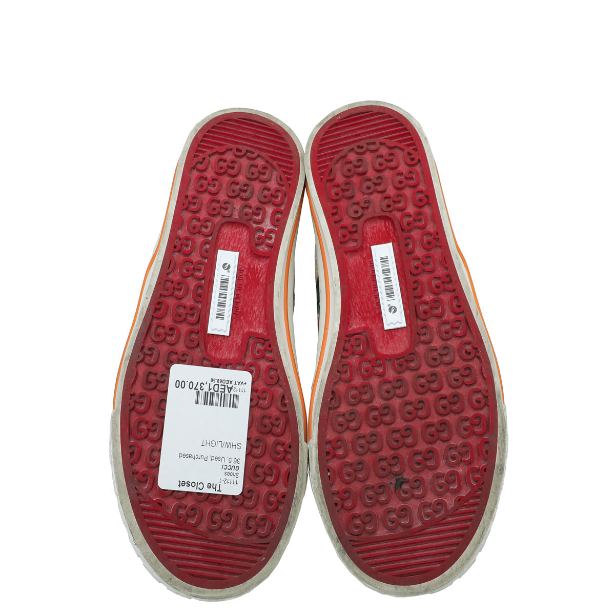 Gucci Bicolor GG Linen Fabric Tennis 1977 Sneaker 36.5