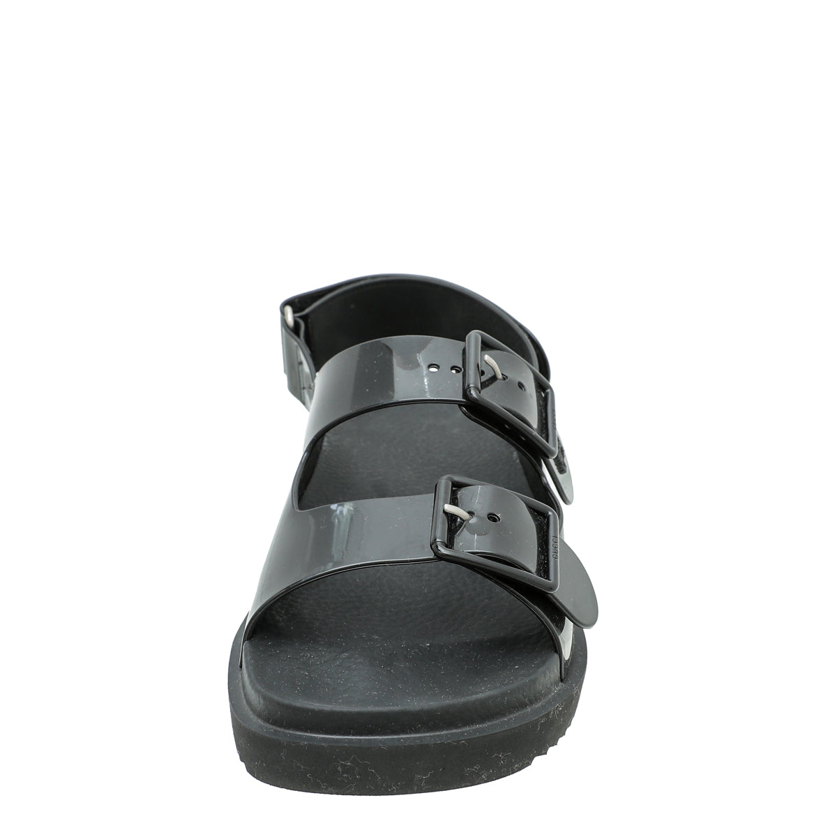 Gucci Black Mini Double G Rubber Sandal 38