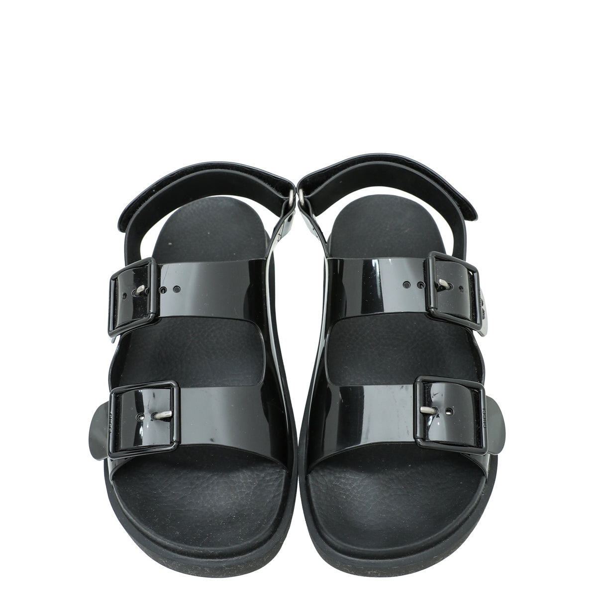 Gucci Black Mini Double G Rubber Sandal 38