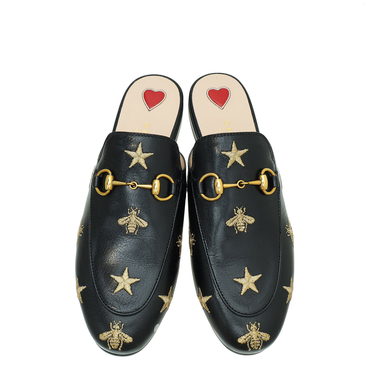 Gucci Bicolor Bee Star Princetown Mules 35