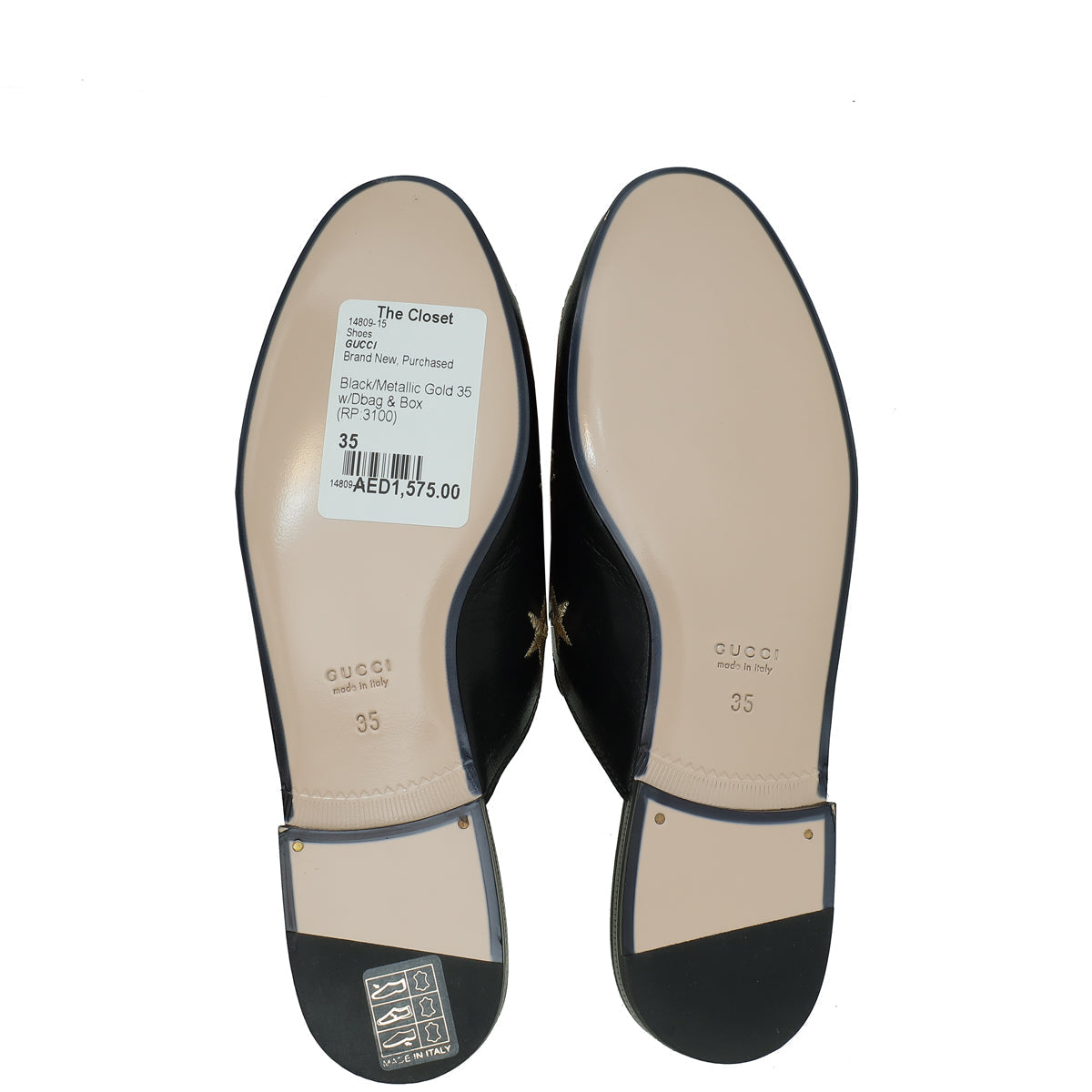 Gucci Bicolor Bee Star Princetown Mules 35
