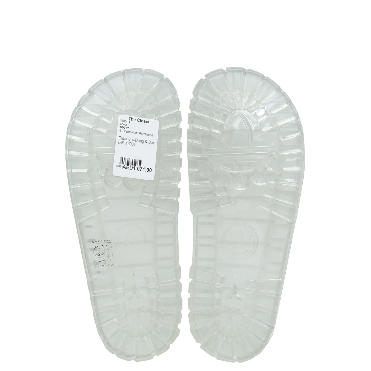 Gucci Clear x Adidas Adilette Rubber Slides 8