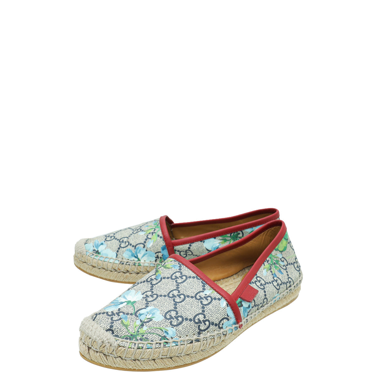 Gucci Bicolor GG Blooms Print Flat Espadrille 35
