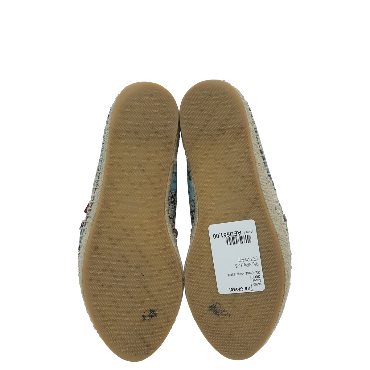 Gucci Bicolor GG Blooms Print Flat Espadrille 35