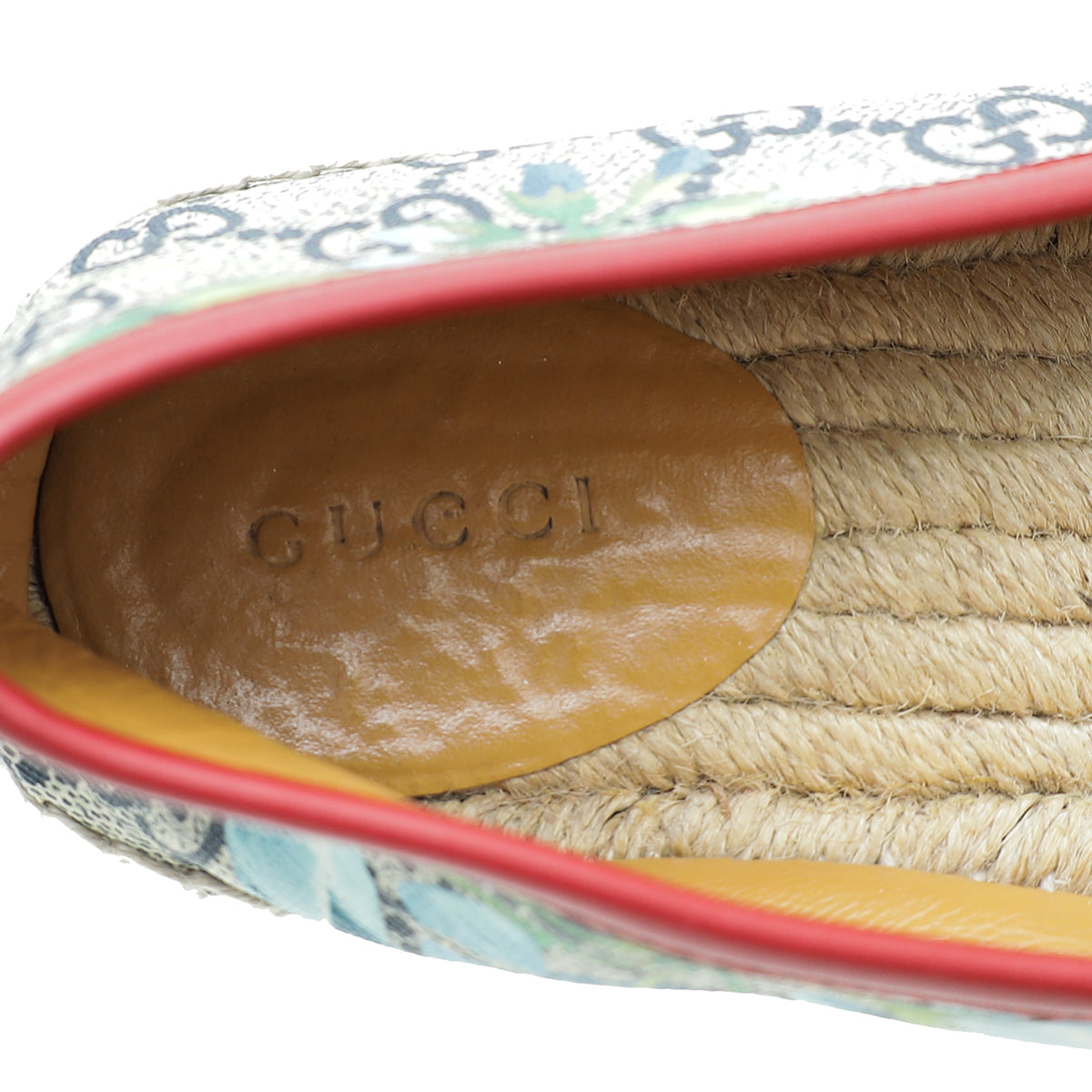 Gucci Bicolor GG Blooms Print Flat Espadrille 35