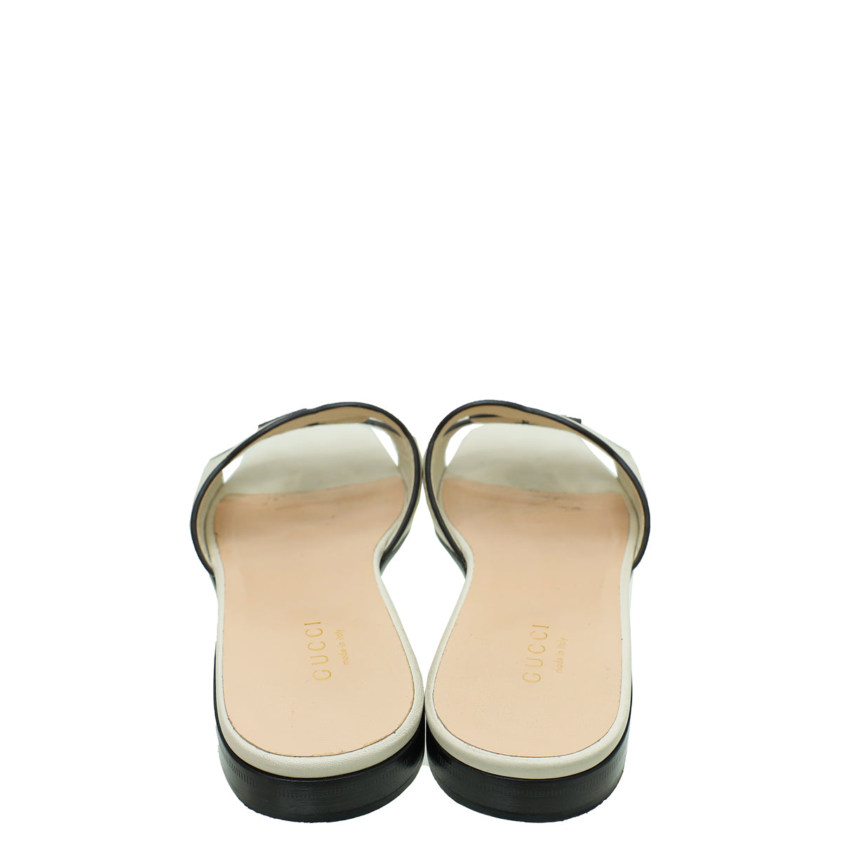 Gucci Off White Interlocking G Cut Out Slide Sandal 35