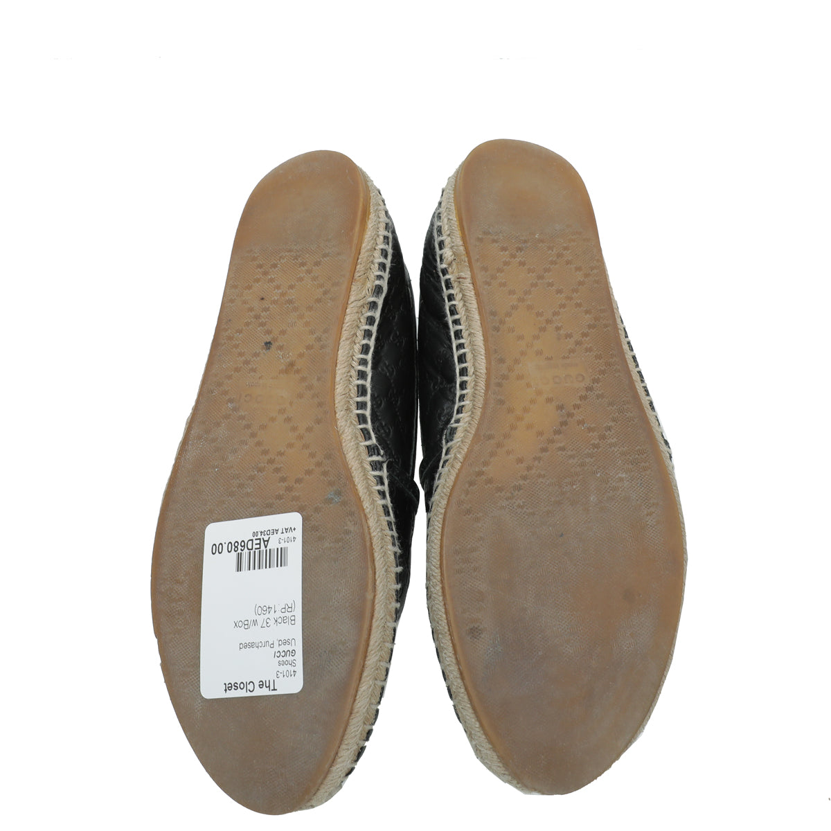 Gucci Black Microguccissima Espadrille 37