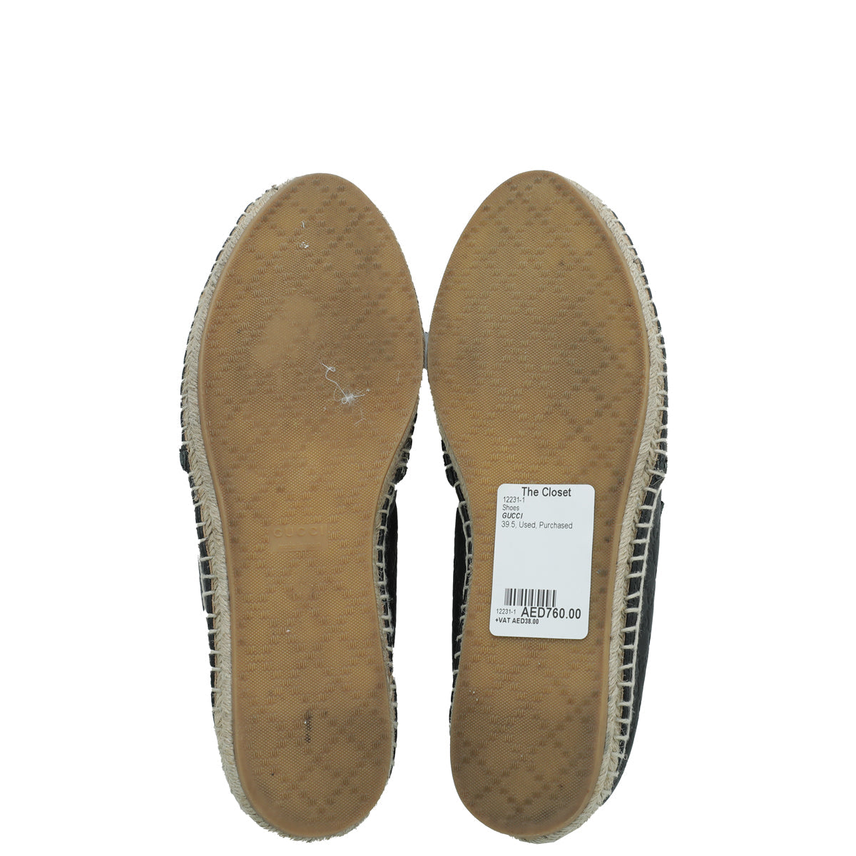 Gucci Black GG Microguccissima Espadrille 39.5