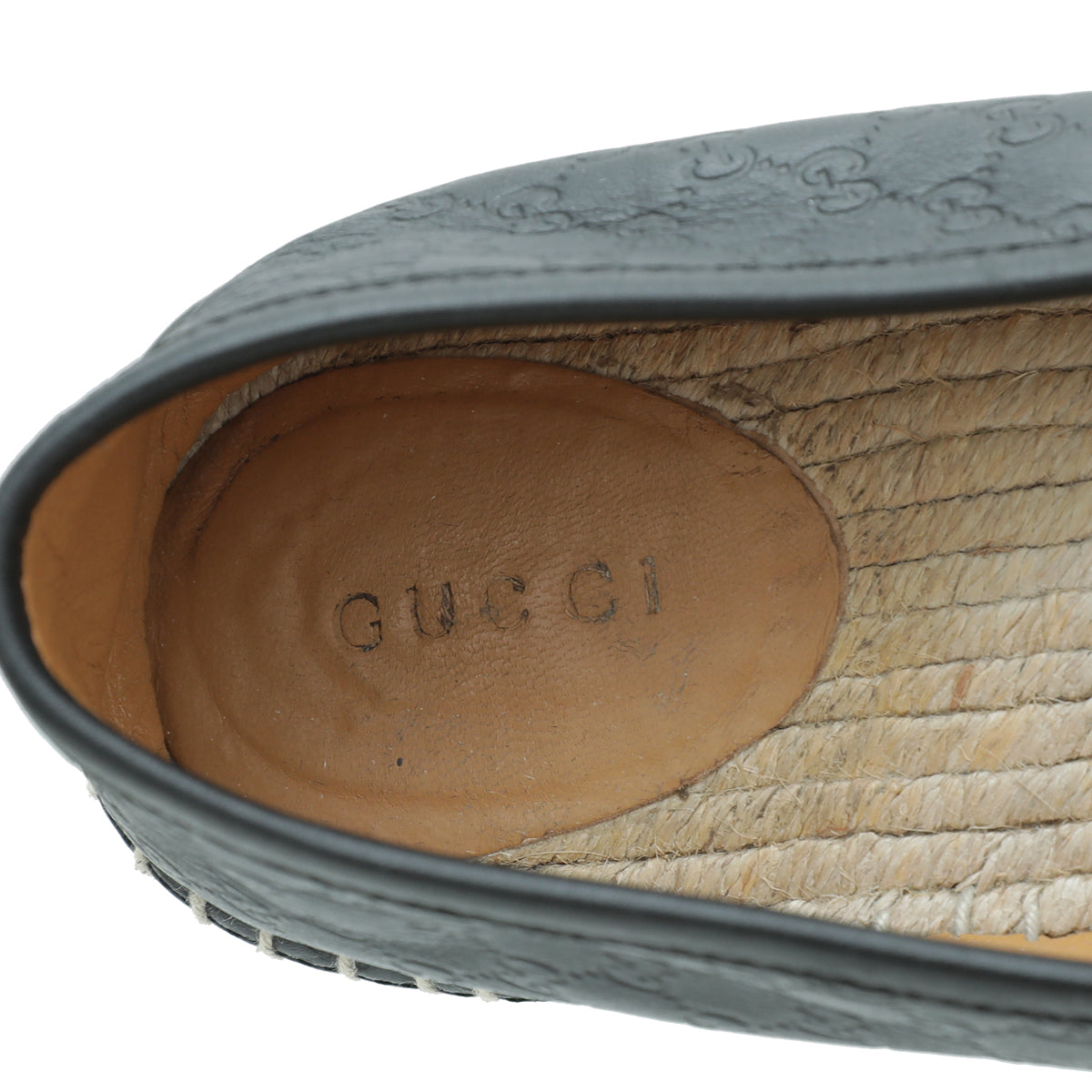 Gucci Black GG Microguccissima Espadrille 39.5