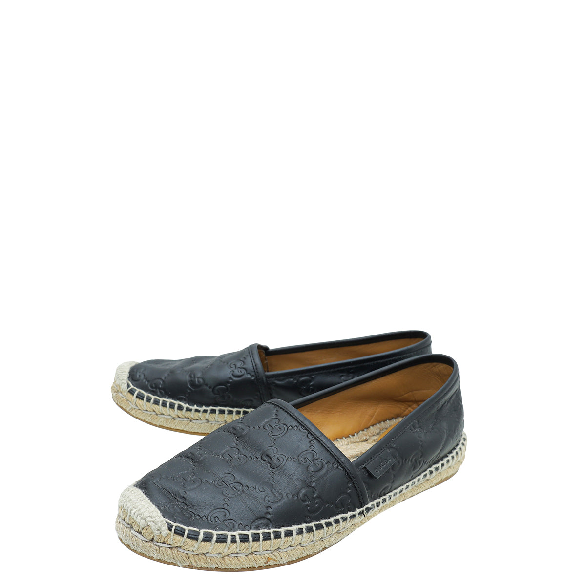 Gucci Black Guccissima Espadrille Flats 39