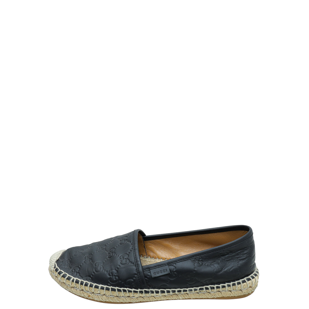 Gucci Black Guccissima Espadrille Flats 39