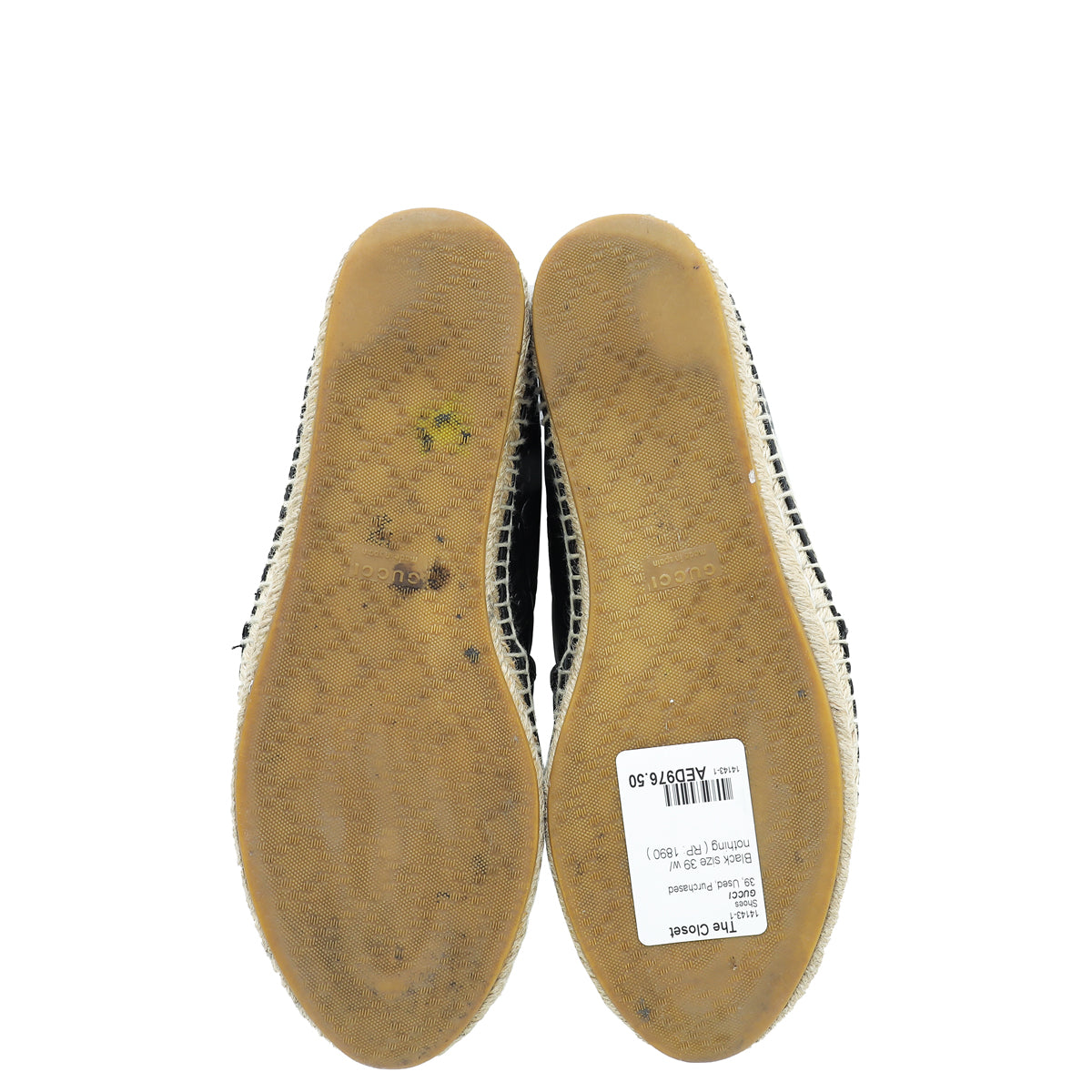 Gucci Black Guccissima Espadrille Flats 39