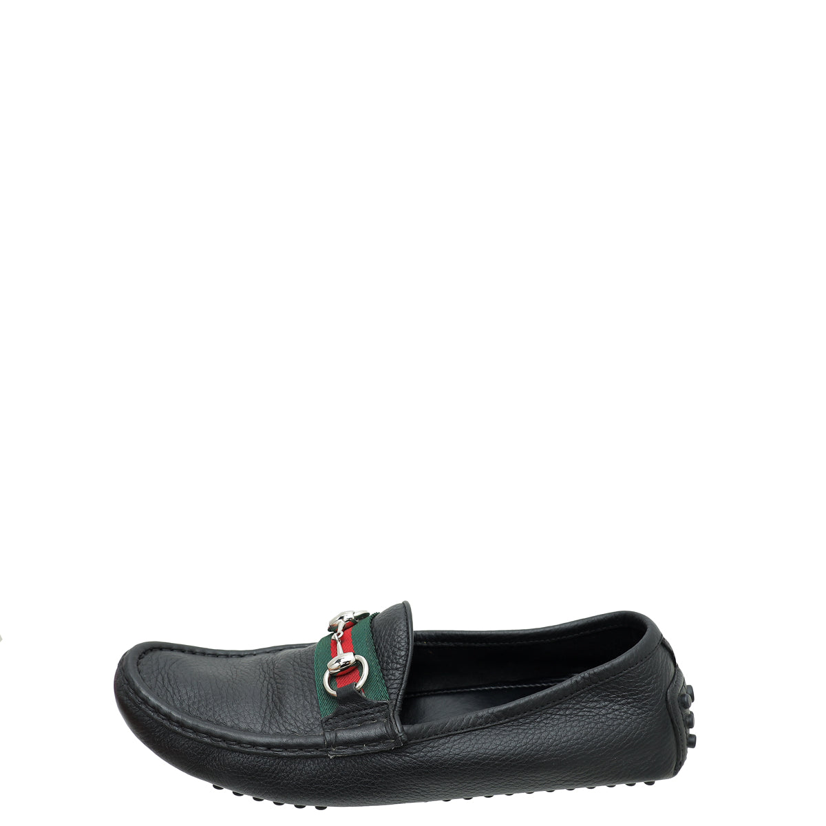 Gucci Black Web Horsebit Loafers 39