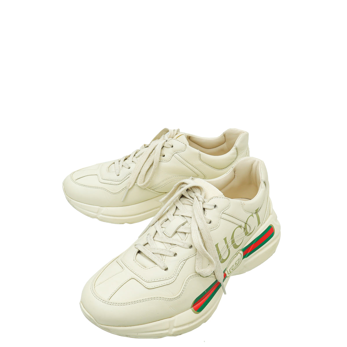Gucci Ivory Logo Rhyton Sneakers 39