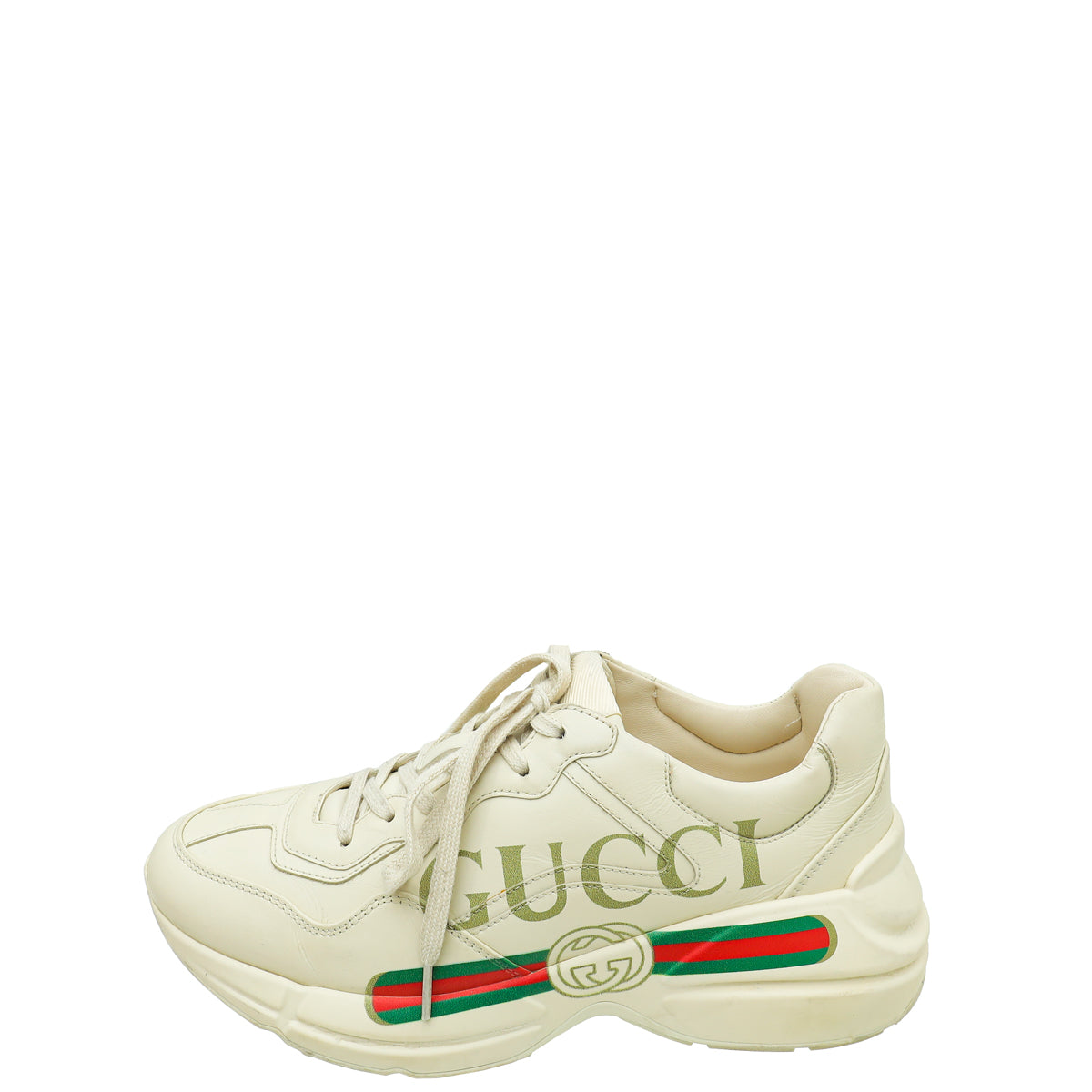 Gucci Ivory Logo Rhyton Sneakers 39