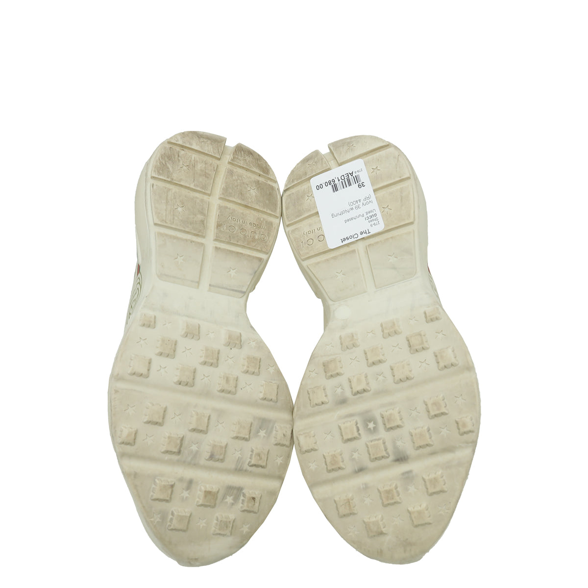 Gucci Ivory Logo Rhyton Sneakers 39
