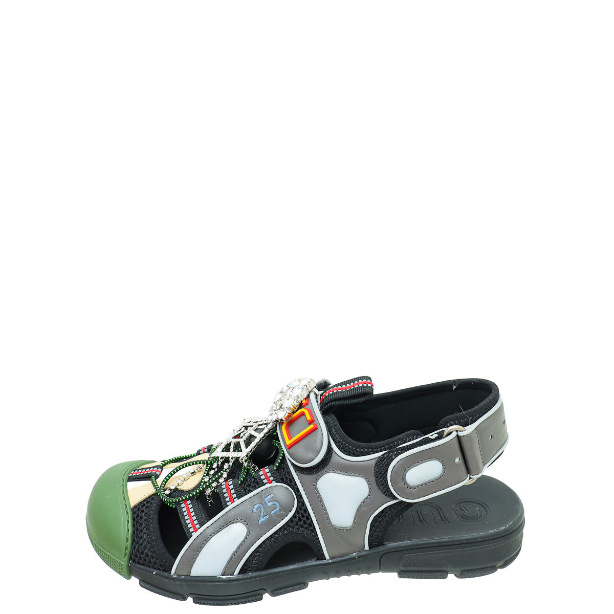 Gucci Multicolor Mesh Fabric Tinsel Sport Sandals 40