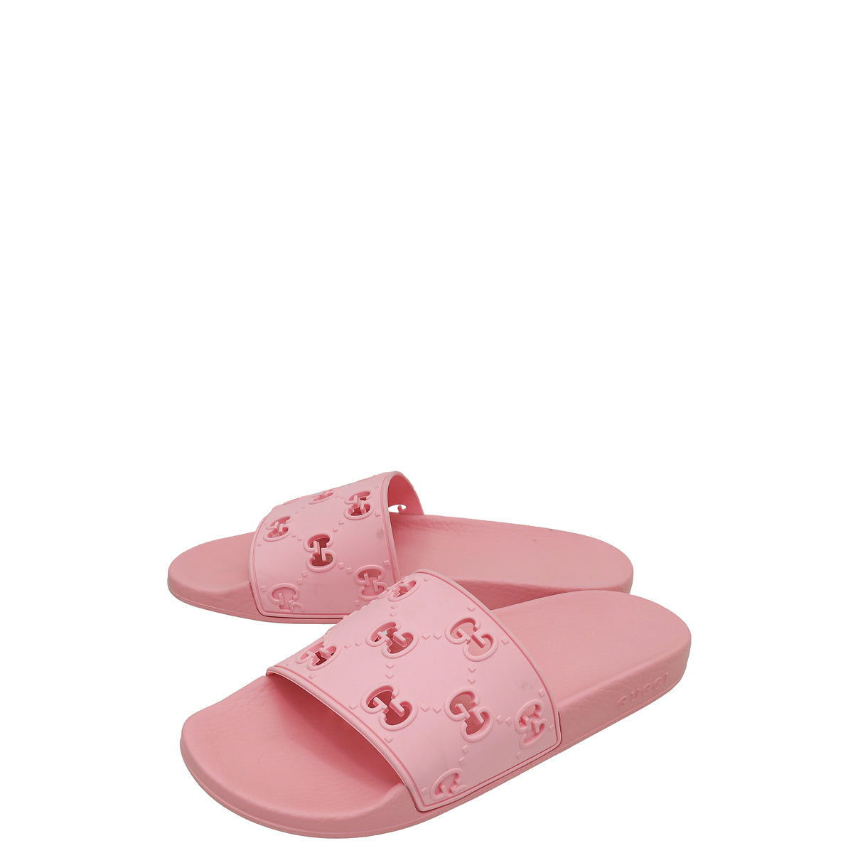 Gucci Pink Rubber Slide Sandals 41