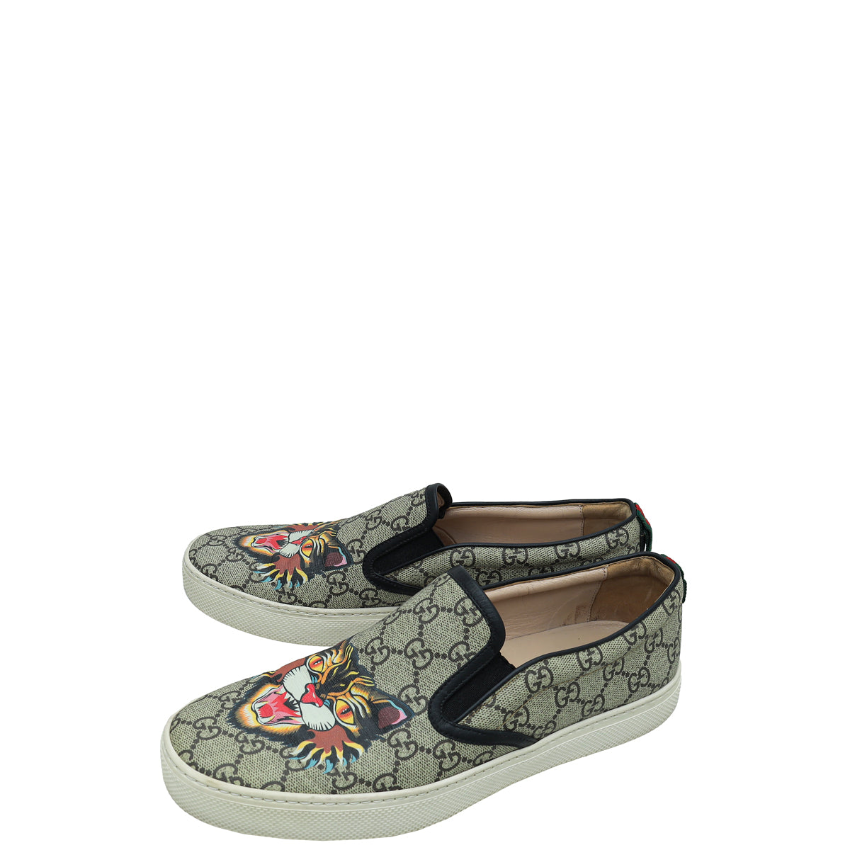 Gucci Bicolor GG Supreme Angry Cat Men's Slip-On Sneakers 8
