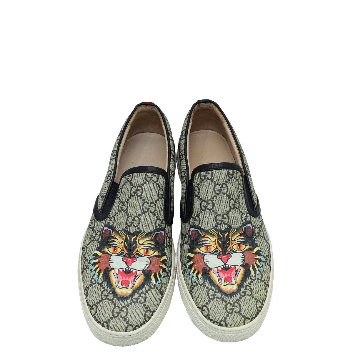 Gucci Bicolor GG Supreme Angry Cat Men's Slip-On Sneakers 8
