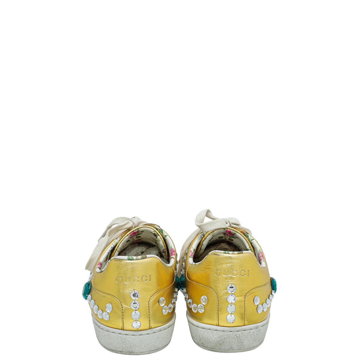 Gucci Gold Baskets Ace Strass Sneaker 39