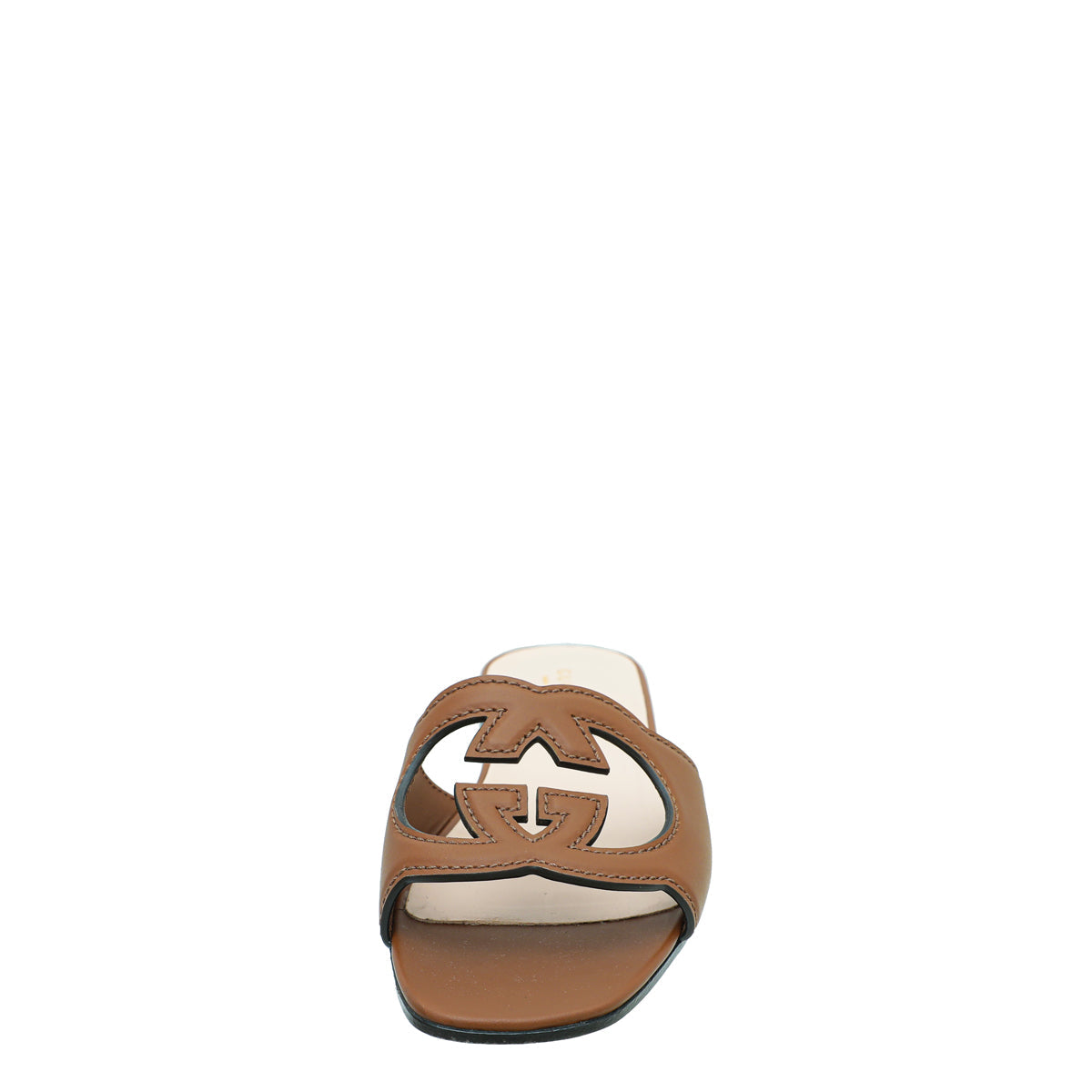 Gucci Brown Interlocking G Cut Out Slide Sandal 39
