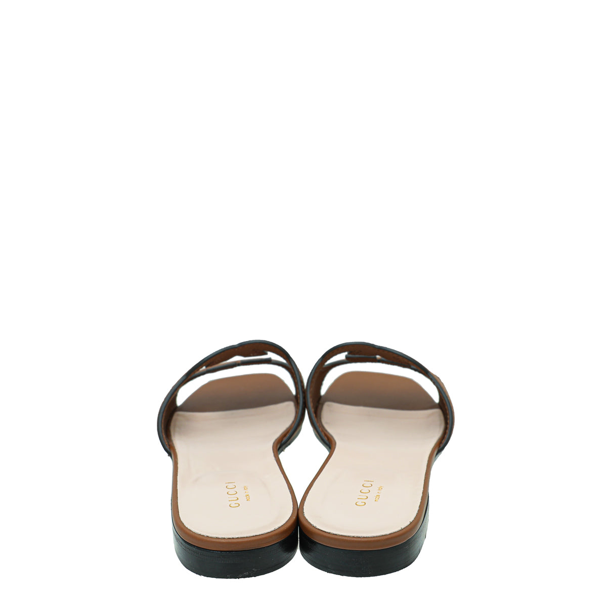 Gucci Brown Interlocking G Cut Out Slide Sandal 39